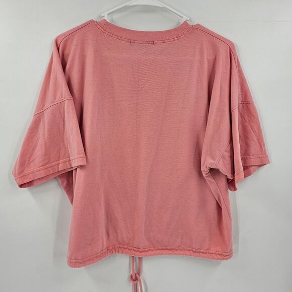 Missguided crop top tshirt tee 10 large coral pink orange gym workout running - Picture 2 of 3